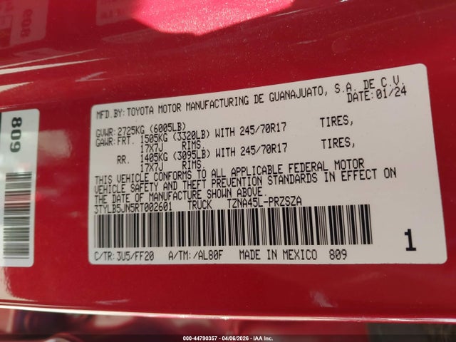 3TYLB5JN5RT002601 Toyota Tacoma Sr5