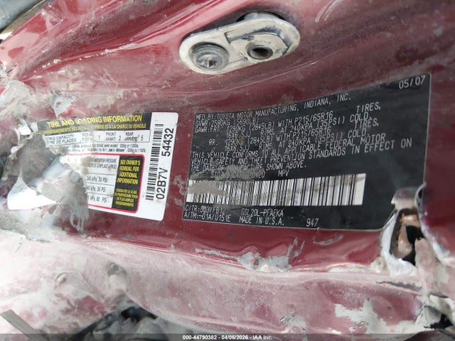 Aukcja sprzedaży 2007 Toyota Sienna Ce, vin: 5TDZK23C47S070420, numer aukcji: 44790382