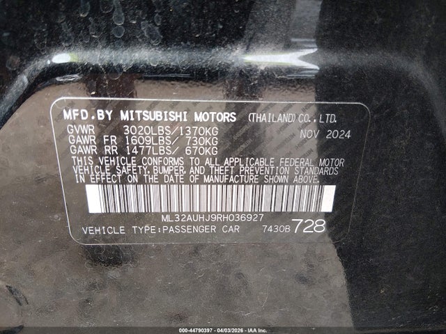 2024 MITSUBISHI MIRAGE ML32AUHJ9RH036927 Photo 8