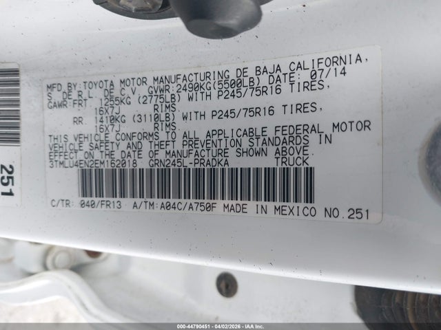 2014 TOYOTA TACOMA 3TMLU4EN2EM162018 Photo 8