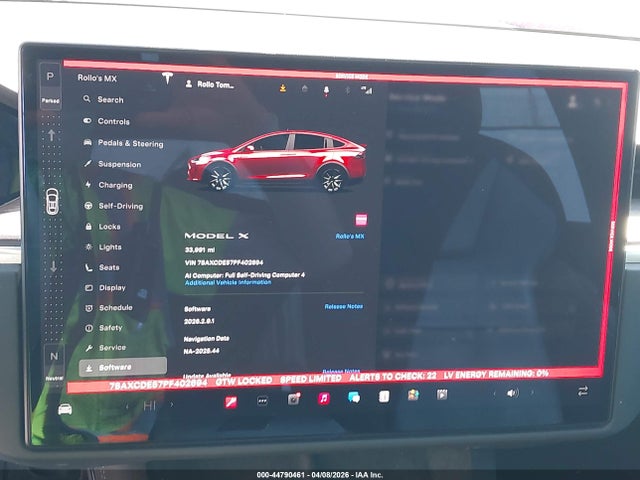 44790461 :رقم المزاد ، 7SAXCDE57PF402694 vin ، 2023 Tesla Model X Dual Motor All-wheel Drive/standard Range مزاد بيع