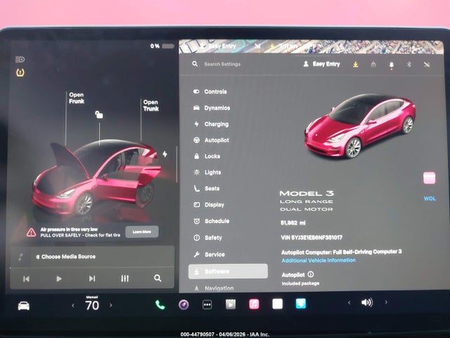 Aukcja sprzedaży 2022 Tesla Model 3 Long Range Dual Motor All-wheel Drive, vin: 5YJ3E1EB6NF351017, numer aukcji: 44790507