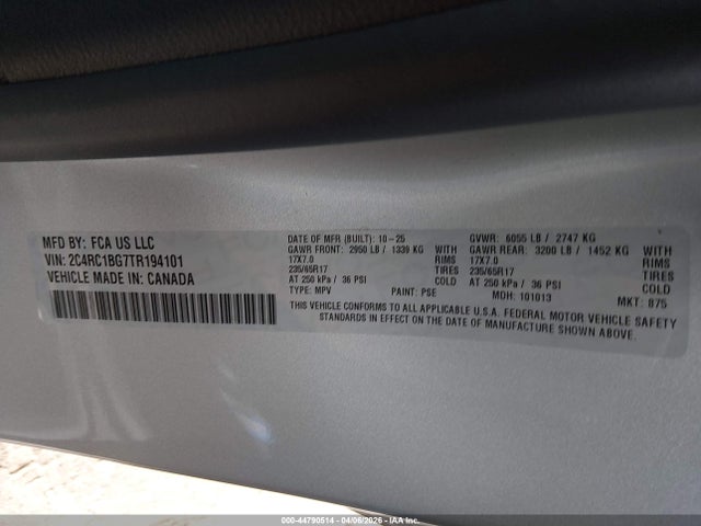 2026 CHRYSLER PACIFICA 2C4RC1BG7TR194101 Photo 8