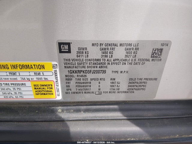 2015 GMC ACADIA 1GKKRPKD3FJ200739 Photo 8