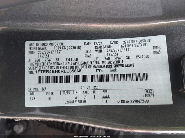 Ford RANGER XL 2024 1FTER4BH0RLE65668 Image 9