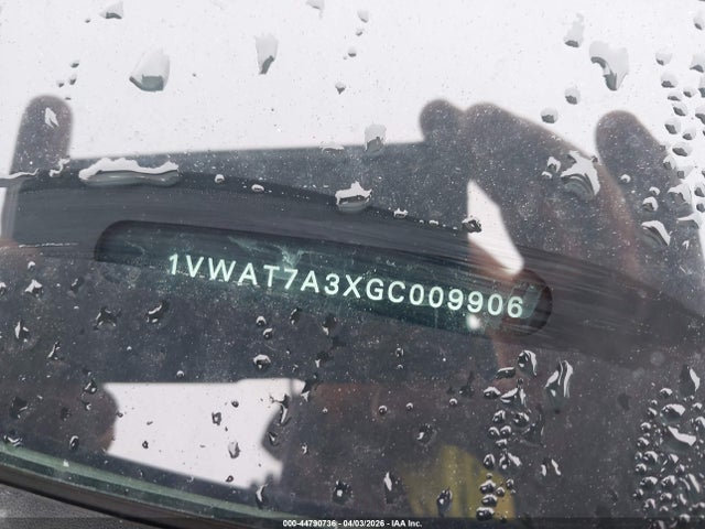 44790736 :رقم المزاد ، 1VWAT7A3XGC009906 vin ، 2016 Volkswagen Passat 1.8t S مزاد بيع