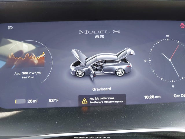 44790764 :رقم المزاد ، 5YJSA1H18FFP21850 vin ، 2015 Tesla Model S 60/70/85 مزاد بيع