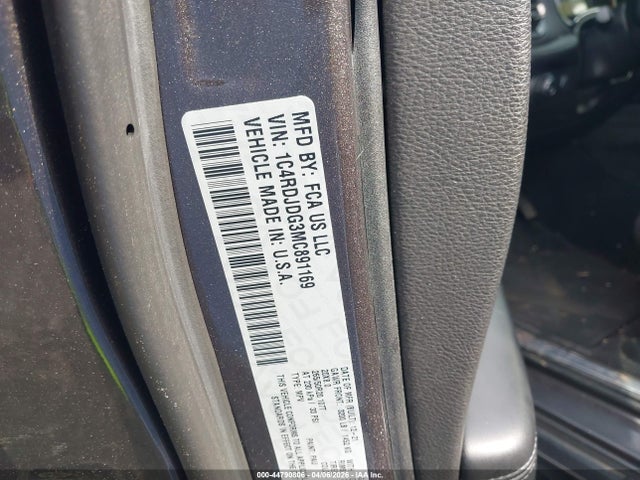 44790806 :رقم المزاد ، 1C4RDJDG3MC891169 vin ، 2021 Dodge Durango Gt Plus Awd مزاد بيع