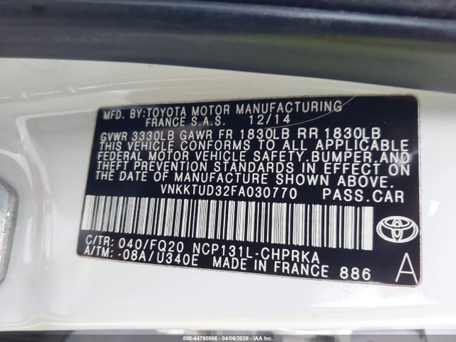Toyota YARIS L 2015 VNKKTUD32FA030770 Image 9