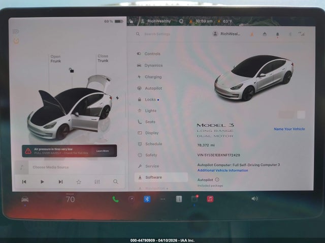 Продаж на аукціоні авто 2022 Tesla Model 3 Long Range Dual Motor All-wheel Drive, vin: 5YJ3E1EBXNF172429, номер лоту: 44790909