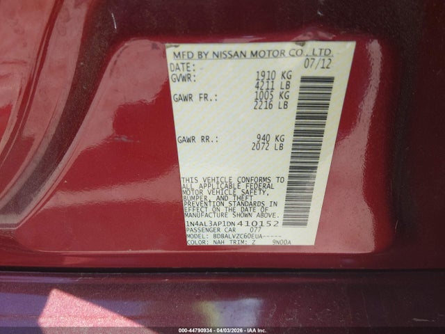 2013 NISSAN ALTIMA 1N4AL3AP1DN410152 Photo 8
