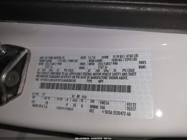 2015 FORD ESCAPE 1FMCU9GX3FUA82635 Photo 8