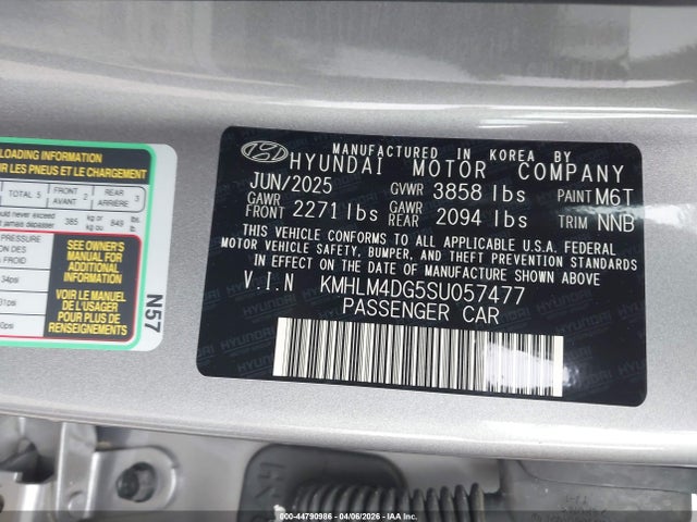 Продажа на аукционе авто 2025 Hyundai Elantra Sel Sport, vin: KMHLM4DG5SU057477, номер лота: 44790986