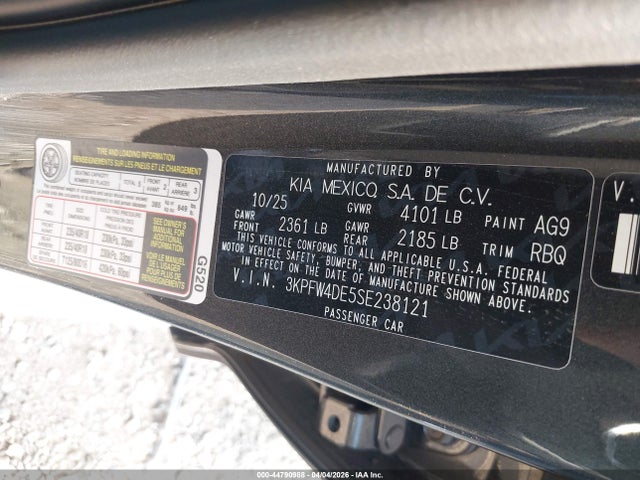 Aukcja sprzedaży 2025 Kia K4 Gt-line, vin: 3KPFW4DE5SE238121, numer aukcji: 44790988