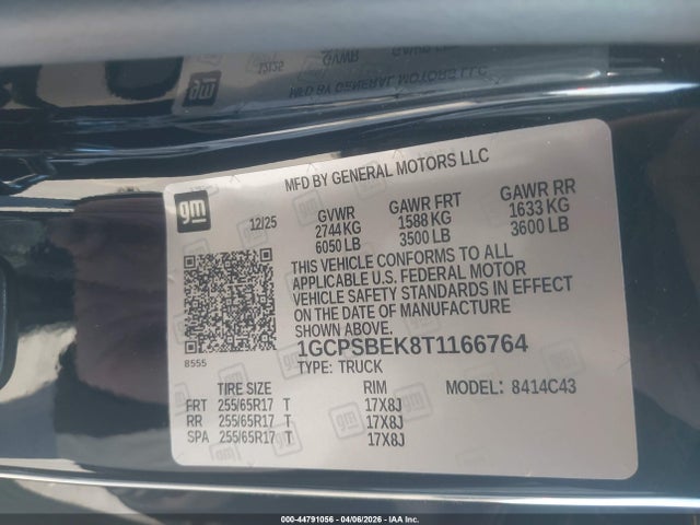 1GCPSBEK8T1166764 Chevrolet Colorado Wt