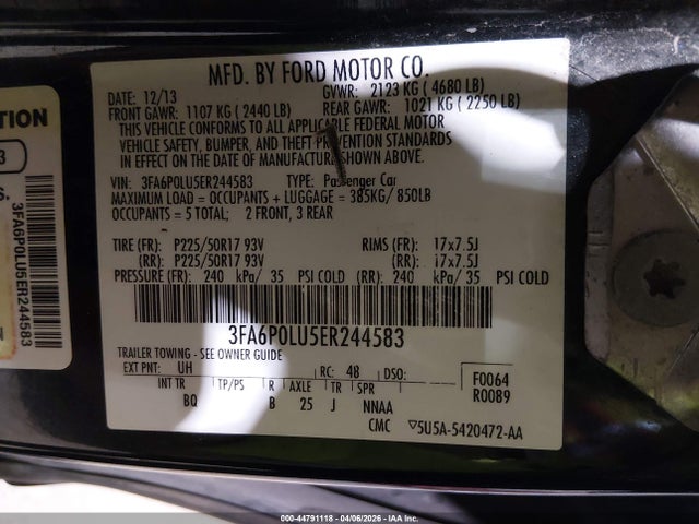 Ford Fusion Hybrid Se 2014 3FA6P0LU5ER244583 Image 9