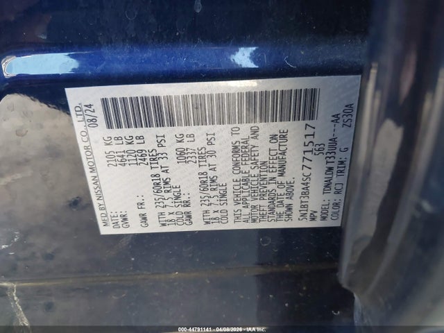 5N1BT3BA4SC771517 Nissan Rogue Sv Fwd