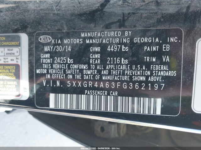KIA Optima Sxl Turbo 2015 5XXGR4A63FG362197 Image 9
