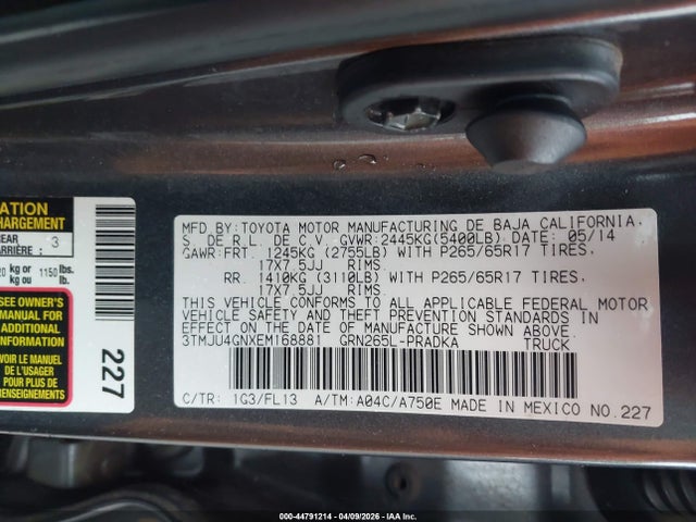 3TMJU4GNXEM168881 Toyota Tacoma Prerunner V6