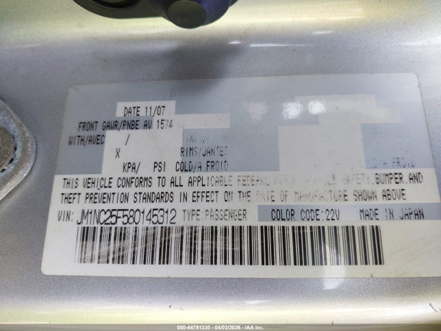 2008 MAZDA MX-5 JM1NC25F580145312 Photo 8