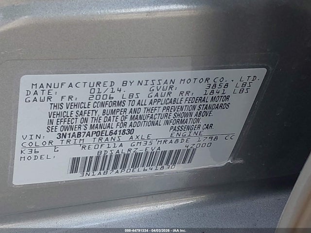Nissan SENTRA SR 2014 3N1AB7AP0EL641830 Image 9