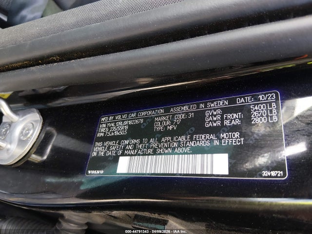 YV4L12RL6R1822678 Volvo Xc60 B5 Plus Dark Theme