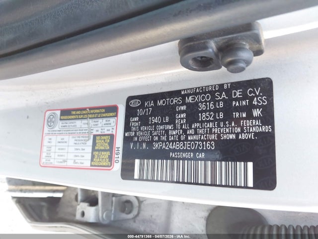 2018 KIA RIO 3KPA24AB8JE073163 Photo 8