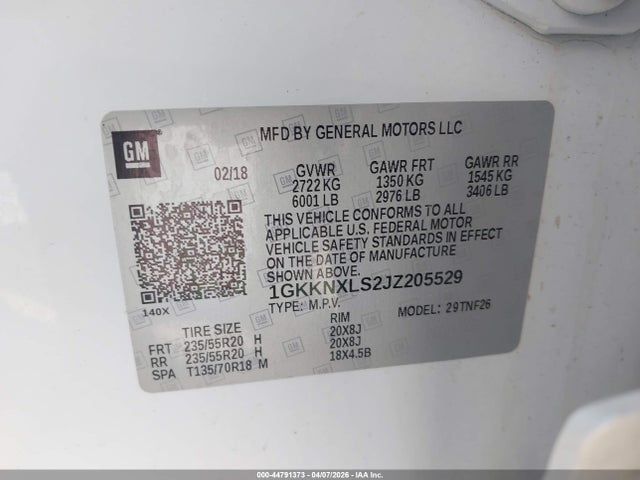 1GKKNXLS2JZ205529 GMC Acadia Denali