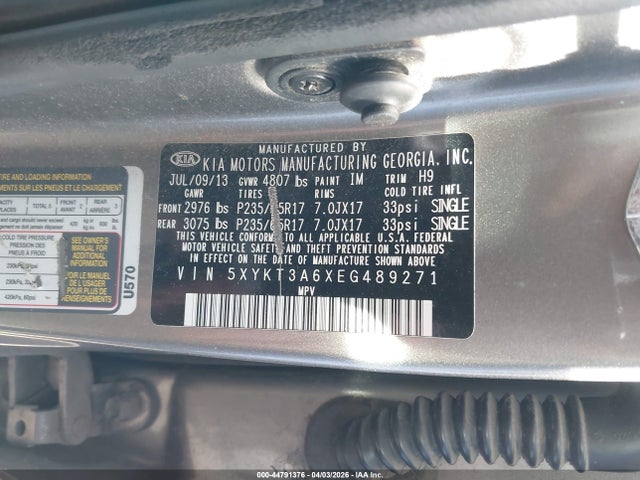5XYKT3A6XEG489271 KIA SORENTO LX