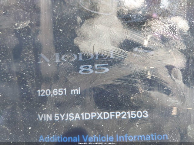 44791399 :رقم المزاد ، 5YJSA1H15EFP34795 vin ، 2014 Tesla Model S P85 مزاد بيع