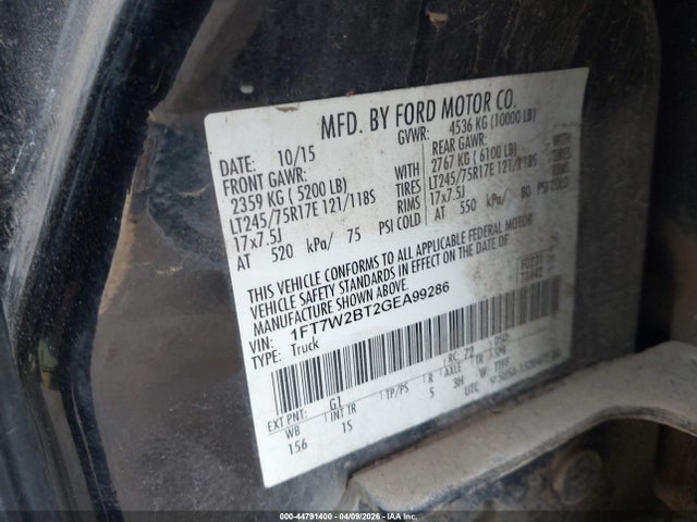 1FT7W2BT2GEA99286 Ford F-250 Xl