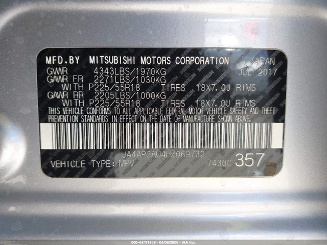 Продаж на аукціоні авто 2017 Mitsubishi Outlander Sport 2.0 Le, vin: JA4AP3AU4HZ069732, номер лоту: 44791439