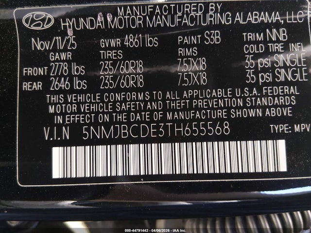 Hyundai TUCSON SEL 2026 5NMJBCDE3TH655568 Image 9