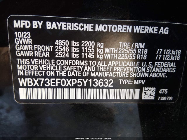 Aukcja sprzedaży 2023 Bmw X1 Xdrive28i, vin: WBX73EF0XP5Y13632, numer aukcji: 44791444