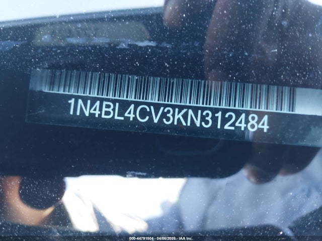 44791504 :رقم المزاد ، 1N4BL4CV3KN312484 vin ، 2019 Nissan Altima 2.5 Sr مزاد بيع