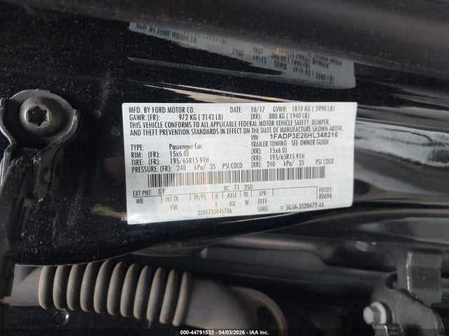 1FADP3E26HL348216 Ford FOCUS S