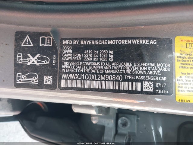 WMWXJ1C0XL2M90840 Mini Clubman Cooper S