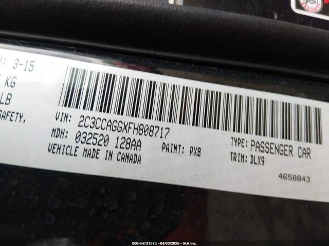 2015 Chrysler 300 300s მანქანა იყიდება აუქციონზე, vin: 2C3CCAGGXFH808717, აუქციონის ნომერი: 44791573