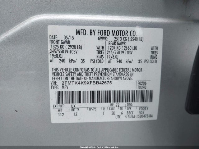 2015 FORD EDGE 2FMTK4K9XFBB42675 Photo 8