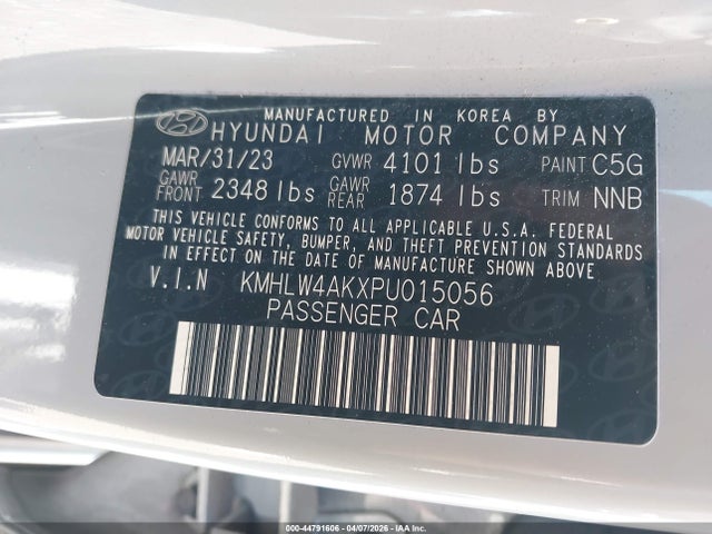 44791606 :رقم المزاد ، KMHLW4AKXPU015056 vin ، 2023 Hyundai Elantra N مزاد بيع