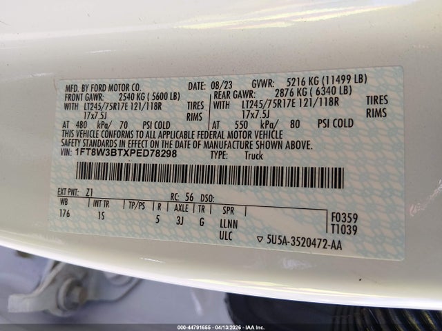 Ford F-350 Xl 2023 1FT8W3BTXPED78298 Image 8