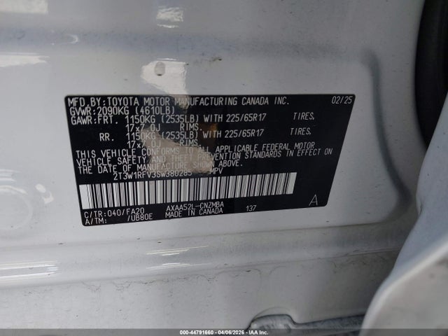 2T3W1RFV3SW380285 Toyota Rav4 Xle