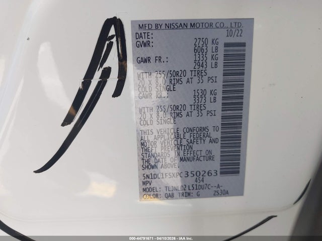 5N1DL1FSXPC350263 Infiniti Qx60 Luxe Awd
