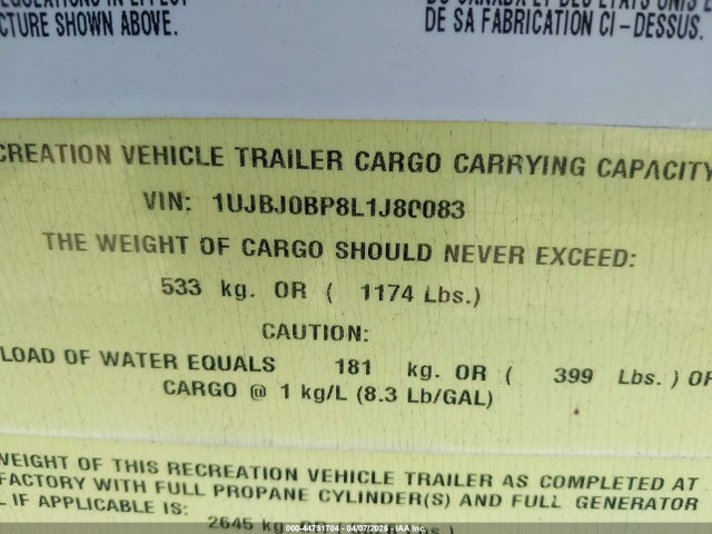 1UJBJ0BP8L1J80083 Jayco Jay Flight