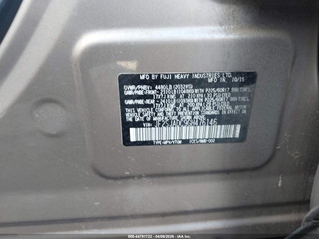 Aukcja sprzedaży 2016 Subaru Forester 2.5i Premium, vin: JF2SJADC9GH476146, numer aukcji: 44791722