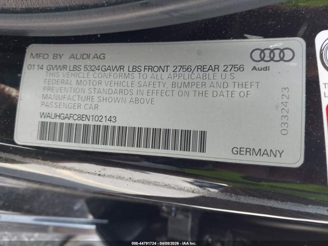 Продаж на аукціоні авто 2014 Audi A6 3.0t Premium Plus, vin: WAUHGAFC8EN102143, номер лоту: 44791724