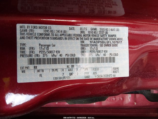 2015 FORD C-MAX HYBRID 1FADP5BU2FL107817 Photo 8