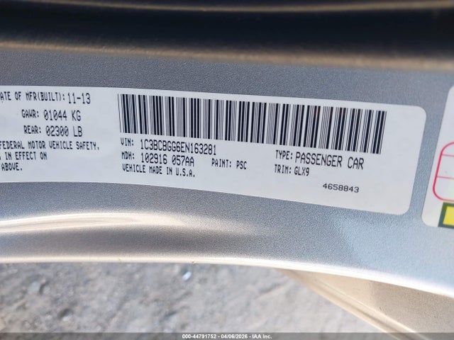 Aukcja sprzedaży 2014 Chrysler 200 S, vin: 1C3BCBGG6EN163281, numer aukcji: 44791752