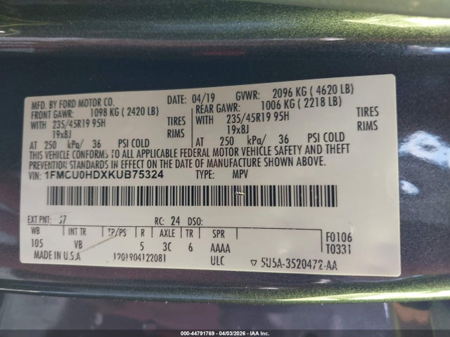 2019 FORD ESCAPE 1FMCU0HDXKUB75324 Photo 8