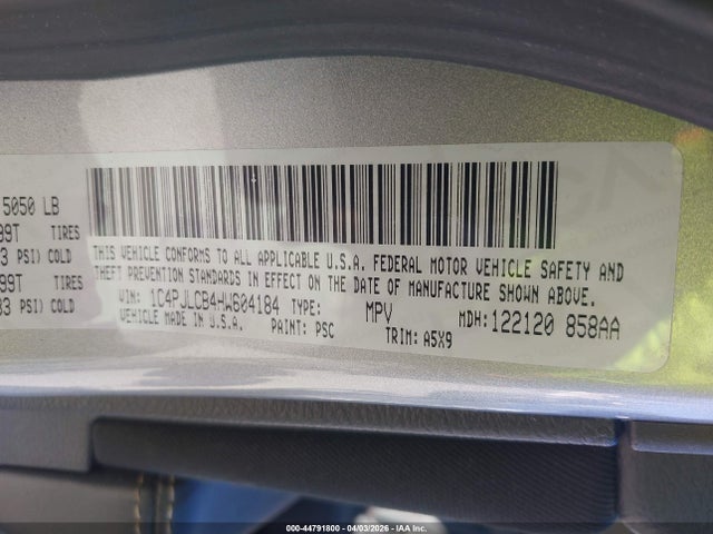 2017 JEEP CHEROKEE 1C4PJLCB4HW604184 Photo 8